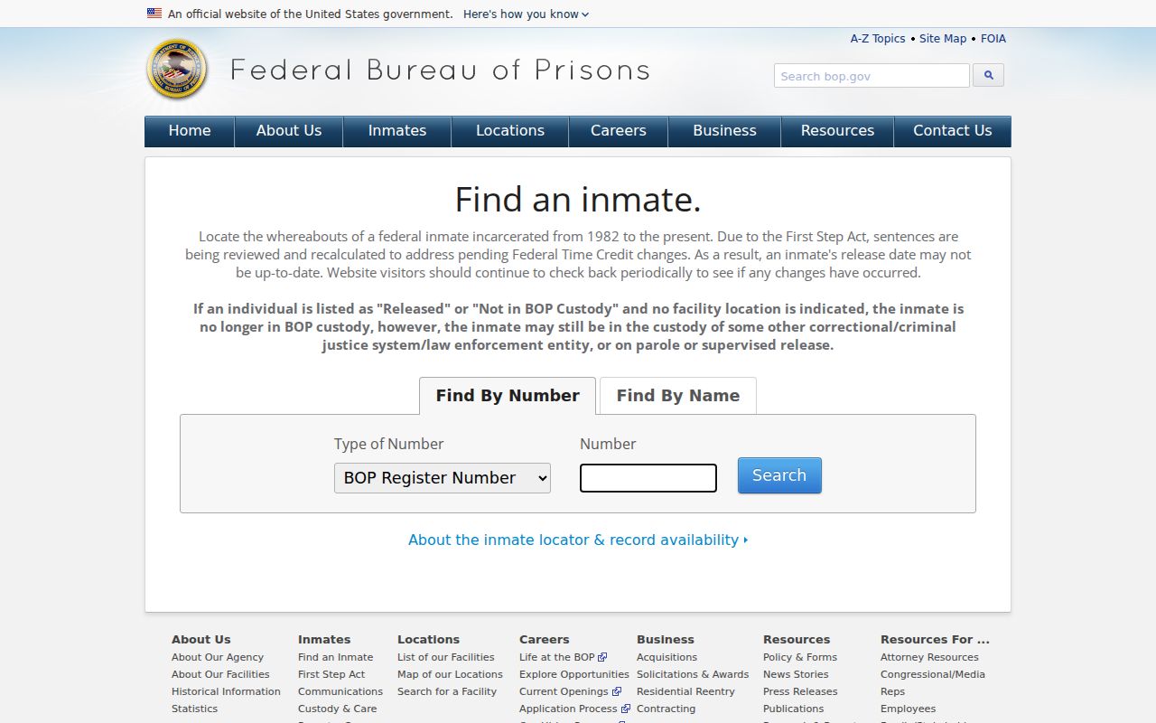 Lawrence County arrest search federal custody locator