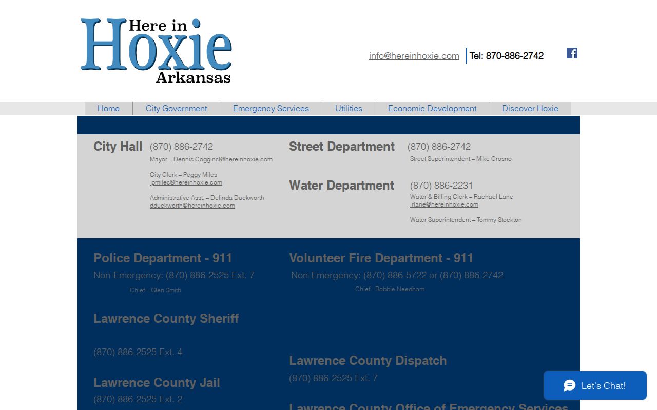 Hoxie record check city directory and police contact