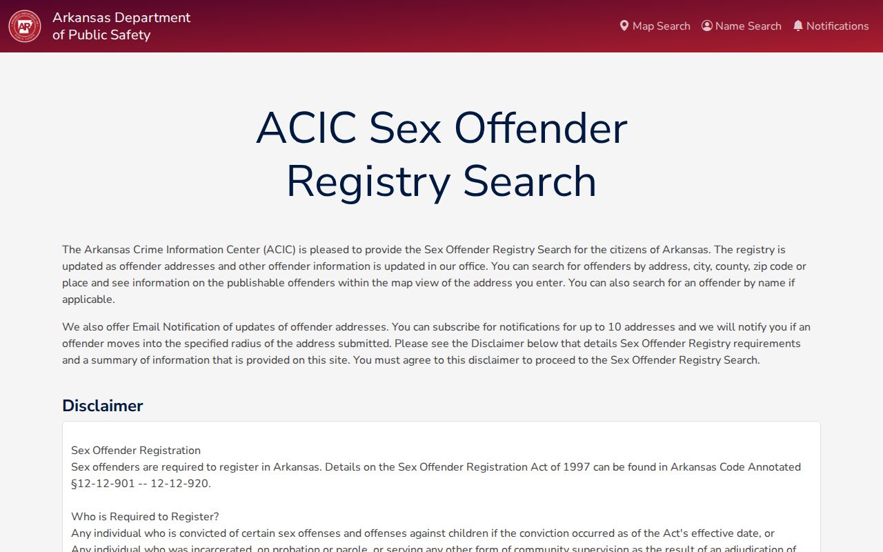 Arkansas registry search for Lawrence County sex offenders